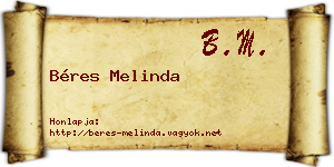 Béres Melinda névjegykártya
